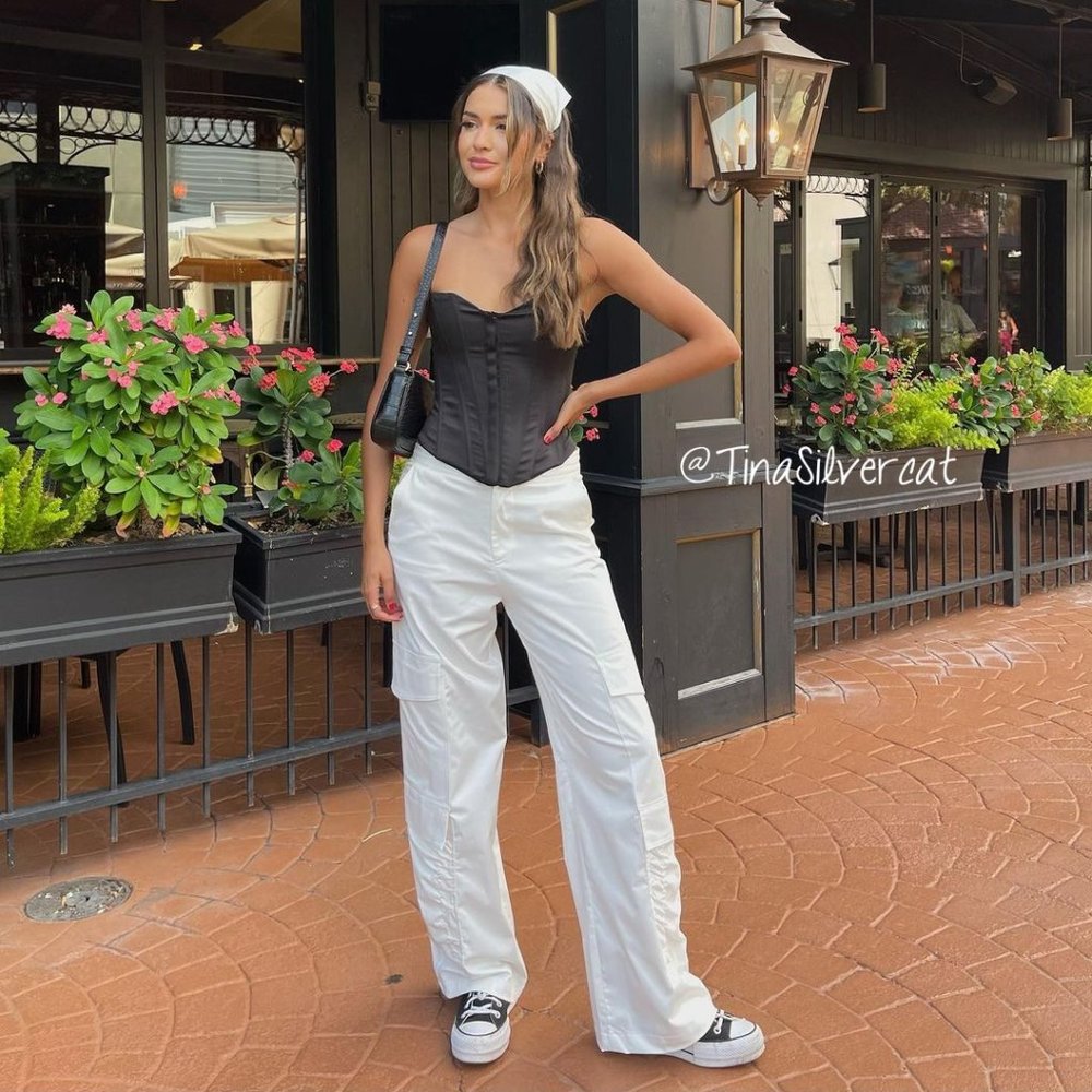 Zara White Cargo Pants